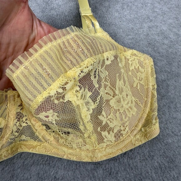 Victoria's Secret Dream Angels Underwire Bra 32DDD Yellow Lace - Picture 2 of 11